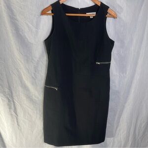 Shelby Palmer Zip Accent Black Sheath Mini Dress/10